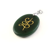 Green Jade Zibu Coin Pendant – Natural Gemstone Healing Pendant for Prosperity & Positivity