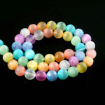 गैलरी व्यूअर में छवि लोड करें, 8mm Multicolor Selenite Beads String – Natural Cat’s Eye Finish Round Beads for Jewellery Making (Wholesale)