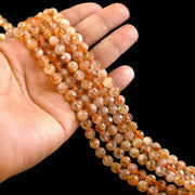 8mm Faceted Natural Citrine Beads String – Round Citrine Gemstone for Jewellery Making (Wholesale)