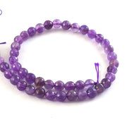8mm Faceted Amethyst Beads String – Natural Purple Amethyst Round Beads for Jewellery Making (Wholesale)
