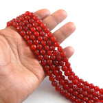 Load image into Gallery viewer, 8mm Faceted Red Onyx Beads String – Natural Red Onyx Round Beads for Jewellery Making (Wholesale)