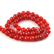 8mm Faceted Red Onyx Beads String – Natural Red Onyx Round Beads for Jewellery Making (Wholesale)