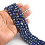 गैलरी व्यूअर में छवि लोड करें, 8mm Faceted Lapis Lazuli Beads String – Natural Deep Blue Lapis Round Beads for Jewellery Making (Wholesale)