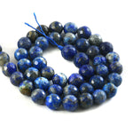 गैलरी व्यूअर में छवि लोड करें, 8mm Faceted Lapis Lazuli Beads String – Natural Deep Blue Lapis Round Beads for Jewellery Making (Wholesale)