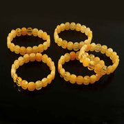 Citrine Oval Beads Bracelet | Golden Yellow Crystal Bracelet | Smooth Oval Stretch Bracelet for Jewellery