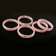 Natural Rose Quartz Pyramid Bracelet | Soft Pink Crystal Stretch Bracelet | Geometric Cut Healing Jewellery