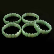 Natural Green Aventurine Oval Bracelet | Light Green Crystal Smooth Beads | Elegant Stretch Jewellery