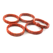 Natural Red Jasper Pyramid Bracelet | Faceted Square Pyramid Beads | Deep Red Stretch Crystal Jewellery