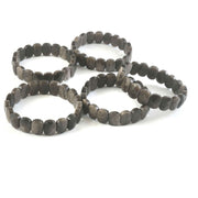 Natural Golden Obsidian Oval Bracelet – Black Sheen Faceted Oval Gemstone Stretch Bracelet for Men & Women (Wholesale)