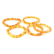 Natural Amber Cube Bracelet – Honey Yellow Transparent Gemstone Cube Beads Stretch Bracelet for Men & Women (Wholesale)