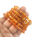 गैलरी व्यूअर में छवि लोड करें, Natural Amber Cube Bracelet – Honey Yellow Transparent Gemstone Cube Beads Stretch Bracelet for Men &amp; Women (Wholesale)