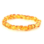 गैलरी व्यूअर में छवि लोड करें, Natural Amber Cube Bracelet – Honey Yellow Transparent Gemstone Cube Beads Stretch Bracelet for Men &amp; Women (Wholesale)