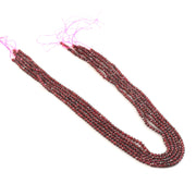3mm Natural Red Garnet Faceted Beads String – Deep Red Round Gemstone Loose Beads for Jewellery Making (Wholesale)