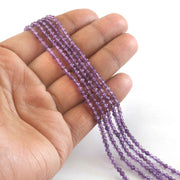 3mm Natural Amethyst Faceted Beads String – Purple Round Gemstone Loose Beads for Jewellery Making (Wholesale)