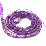 Load image into Gallery viewer, 3mm Natural Amethyst Faceted Beads String – Purple Round Gemstone Loose Beads for Jewellery Making (Wholesale)