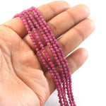 Load image into Gallery viewer, 3mm Natural Ruby Faceted Beads String – Pink Red Round Gemstone Loose Beads for Jewellery Making (Wholesale)