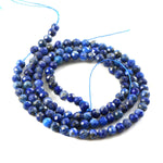 Load image into Gallery viewer, 3mm Natural Lapis Lazuli Faceted Beads String – Deep Blue Round Gemstone Loose Beads for Jewellery Making (Wholesale)