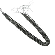 3mm Natural Black Spinel Faceted Beads String – Jet Black Round Gemstone Loose Beads for Jewellery Making (Wholesale