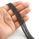 Load image into Gallery viewer, 3mm Natural Black Spinel Faceted Beads String – Jet Black Round Gemstone Loose Beads for Jewellery Making (Wholesale