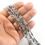 Load image into Gallery viewer, 3mm Natural Black Rutile Quartz Faceted Beads String – Grey Clear Round Gemstone Loose Beads for Jewellery Making (Wholesale)