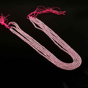 3mm Natural Rose Quartz Faceted Beads String – Soft Pink Round Gemstone Loose Beads for Jewellery Making (Wholesale)