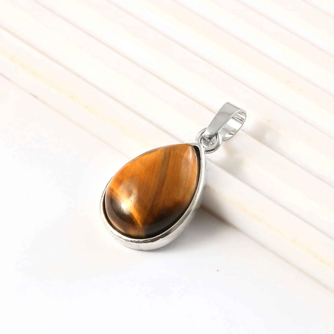 Natural Yellow Tiger Eye Pear Pendant – Golden Brown Teardrop Gemstone Pendant for Jewellery Making & Resale (Wholesale)