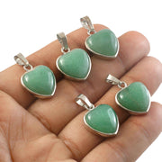 Natural Green Aventurine Heart Pendant – Soft Green Gemstone Heart Charm for Jewellery Making & Resale (Wholesale)