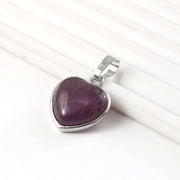 Natural Amethyst Heart Pendant – Purple Gemstone Heart Charm for Jewellery Making & Resale (Wholesale)