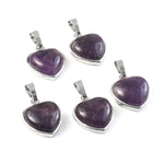 गैलरी व्यूअर में छवि लोड करें, Natural Amethyst Heart Pendant – Purple Gemstone Heart Charm for Jewellery Making &amp; Resale (Wholesale)