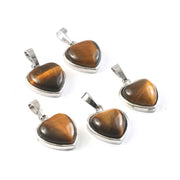 Natural Yellow Tiger Eye Heart Pendant – Golden Brown Gemstone Heart Charm for Jewellery Making & Resale (Wholesale)
