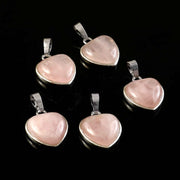 Natural Rose Quartz Heart Pendant – Soft Pink Gemstone Heart Charm for Jewellery Making & Resale (Wholesale)