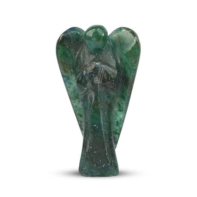 2 Inch Green Aventurine Angel Carving – Natural Aventurine Crystal Angel for Healing & Decor