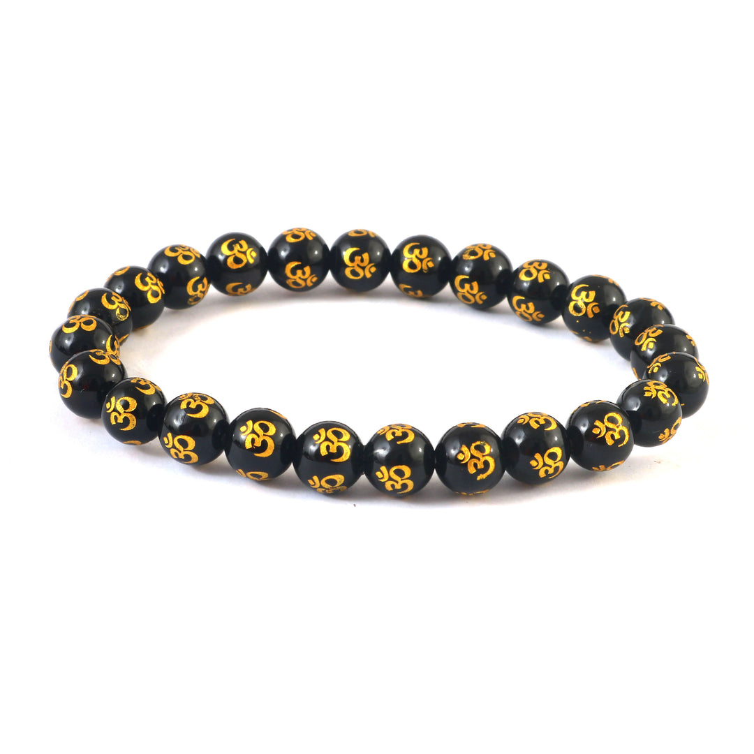 NATURAL OM Mani BLACK ONYX BRACELET