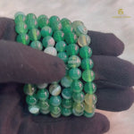 Load and play video in Gallery viewer, Green Banded Agate Bracelet
