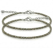 Natural Pyrite 3mm Anklet Pair (Set of 2) – Wholesale Crystal Anklet for Resellers & Jewellery Brands